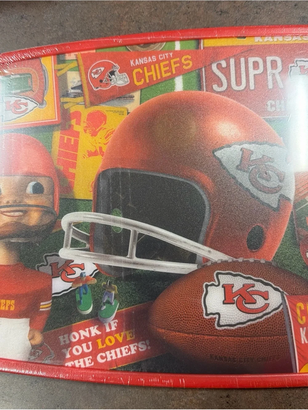 Kansas City Chiefs NFL Reversible Cutting Board - Green & Red New 14.5 x 9
